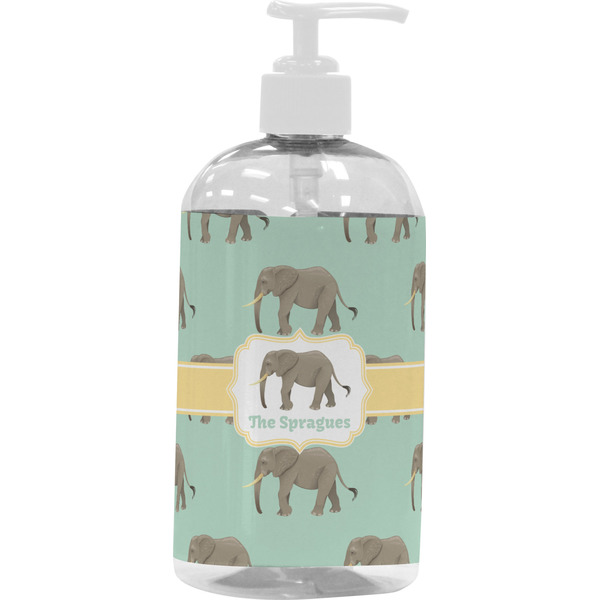 Custom Elephant Plastic Soap / Lotion Dispenser (16 oz - Large - White) (Personalized)