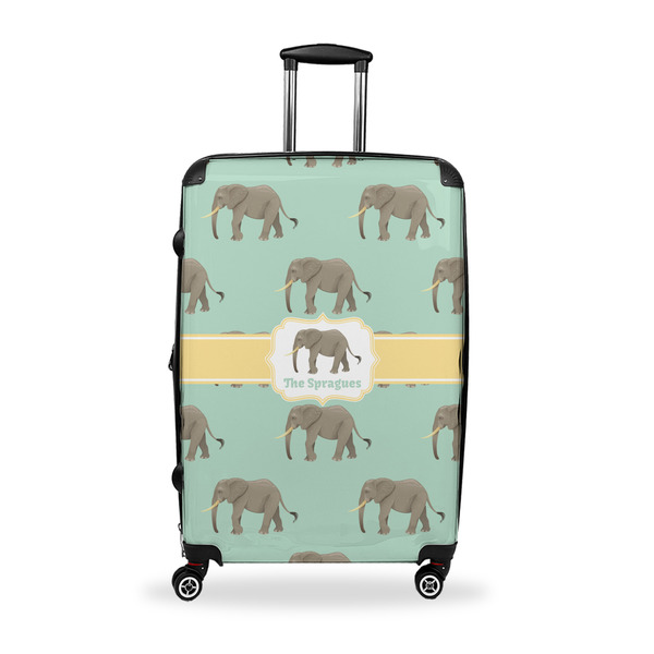 Custom Elephant Suitcase - 28" Large - Checked w/ Name or Text