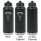 Elephant Laser Engraved Water Bottles - 2 Styles - Front & Back View