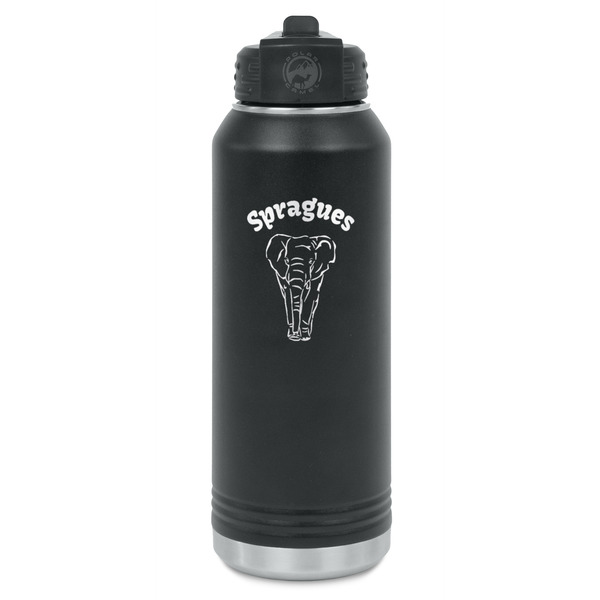Custom Elephant Water Bottle - Laser Engraved - Front (Personalized)