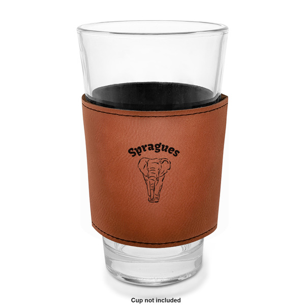 Elephant Laserable Leatherette Mug Sleeve - In pint glass for bar
