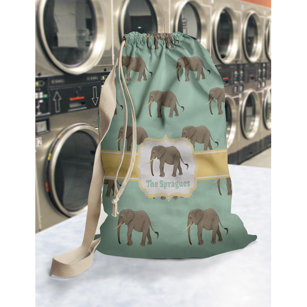 Elephant Laundry Bag in Laundromat