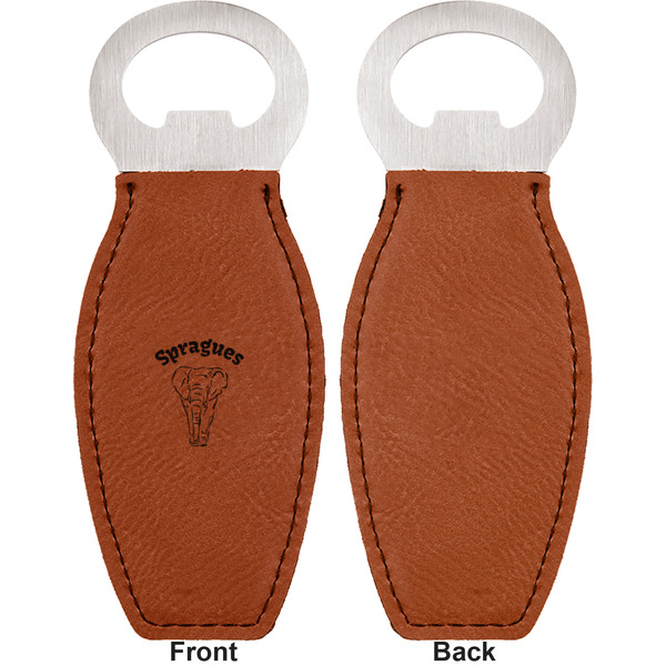 Elephant Leather Bar Bottle Opener - Front and Back (single sided)