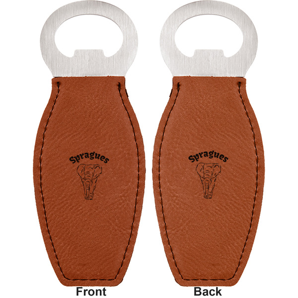 Elephant Leather Bar Bottle Opener - Front and Back