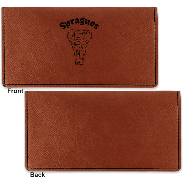 Elephant Leather Checkbook Holder Front and Back Single Sided - Apvl