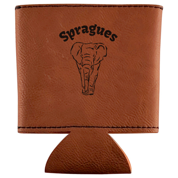 Custom Elephant Leatherette Can Sleeve (Personalized)