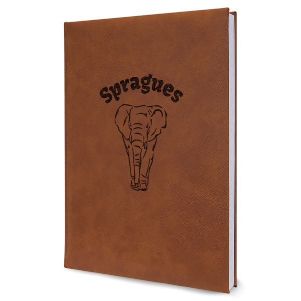 Custom Elephant Leatherette Journal - Large - Single Sided (Personalized)