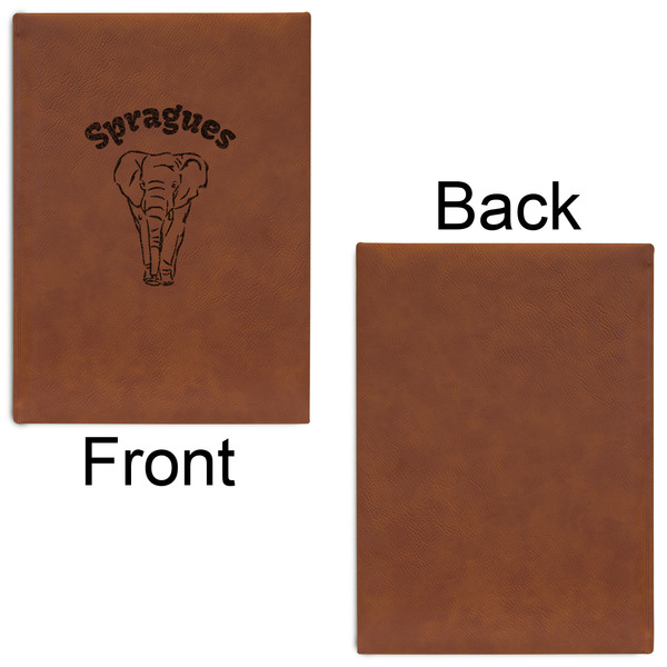 Elephant Leatherette Journal - Large - Single Sided - Front & Back View
