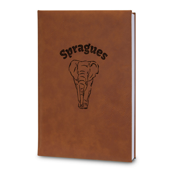 Custom Elephant Leatherette Journal - Large - Double Sided (Personalized)