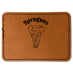 Elephant Faux Leather Iron On Patch - Rectangle (Personalized)