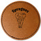 Elephant Faux Leather Iron On Patch - Round (Personalized)