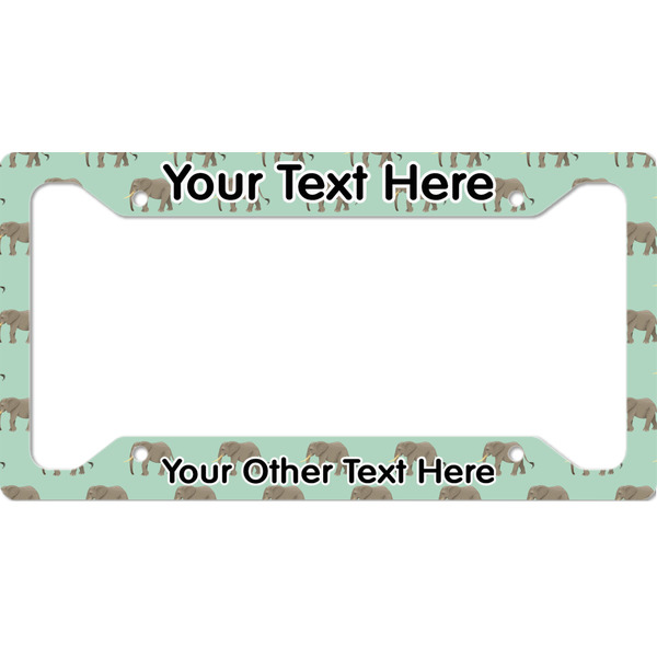 Custom Elephant License Plate Frame - Style A (Personalized)