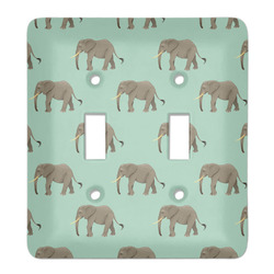 Elephant Light Switch Cover (2 Toggle Plate) (Personalized)