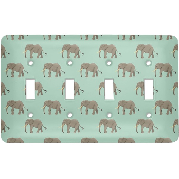 Custom Elephant Light Switch Cover (4 Toggle Plate)