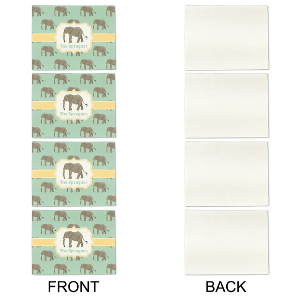 Elephant Linen Placemat - APPROVAL Set of 4 (single sided)