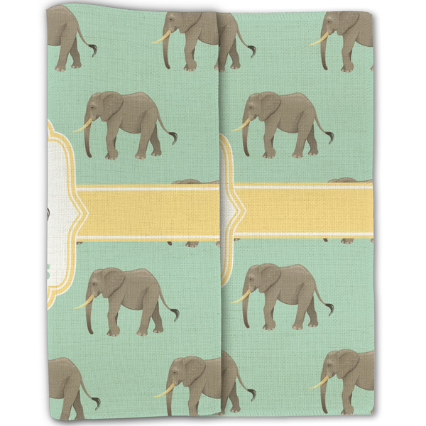 Elephant Linen Placemat - Folded Half (double sided)