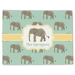Elephant Single-Sided Linen Placemat - Single w/ Name or Text