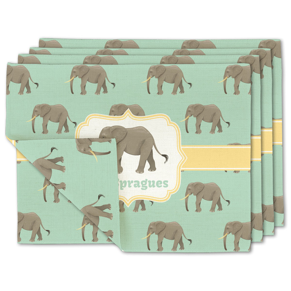 Custom Elephant Linen Placemat w/ Name or Text