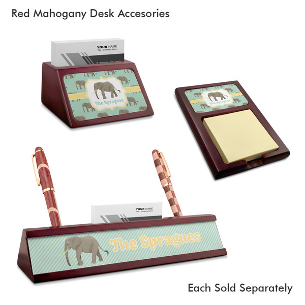 Elephant Mahogany Desk Accessories