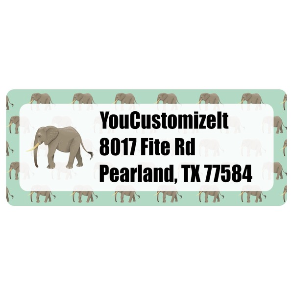 Custom Elephant Return Address Labels (Personalized)