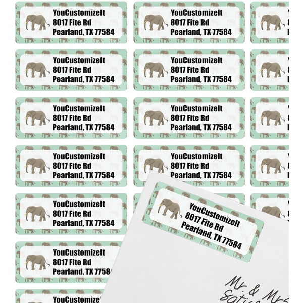 Elephant Mailing Label on Envelope - Multiple Labels