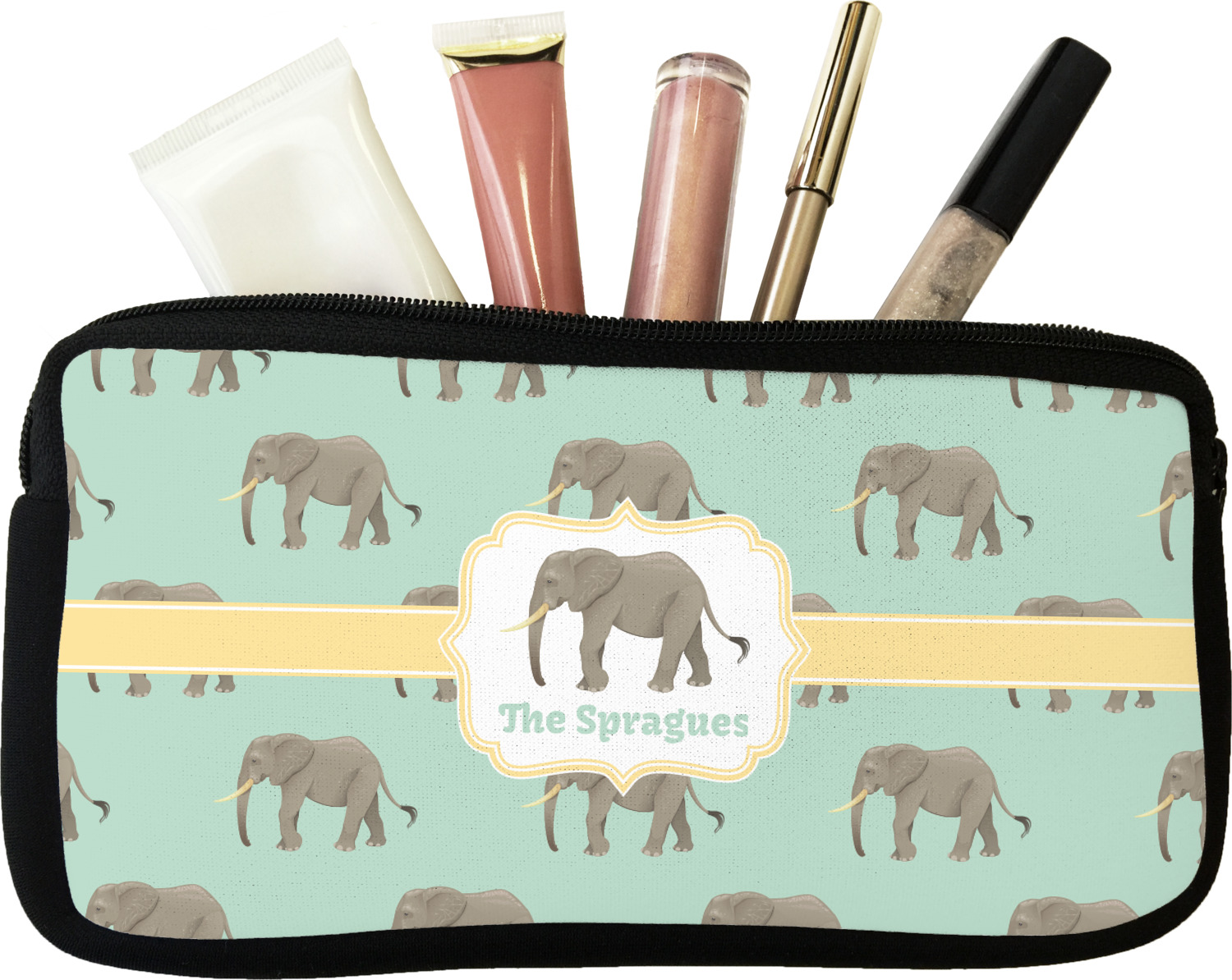 Custom Elephant Makeup / Cosmetic Bag (Personalized) YouCustomizeIt