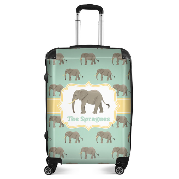 Custom Elephant Suitcase - 24" Medium - Checked (Personalized)