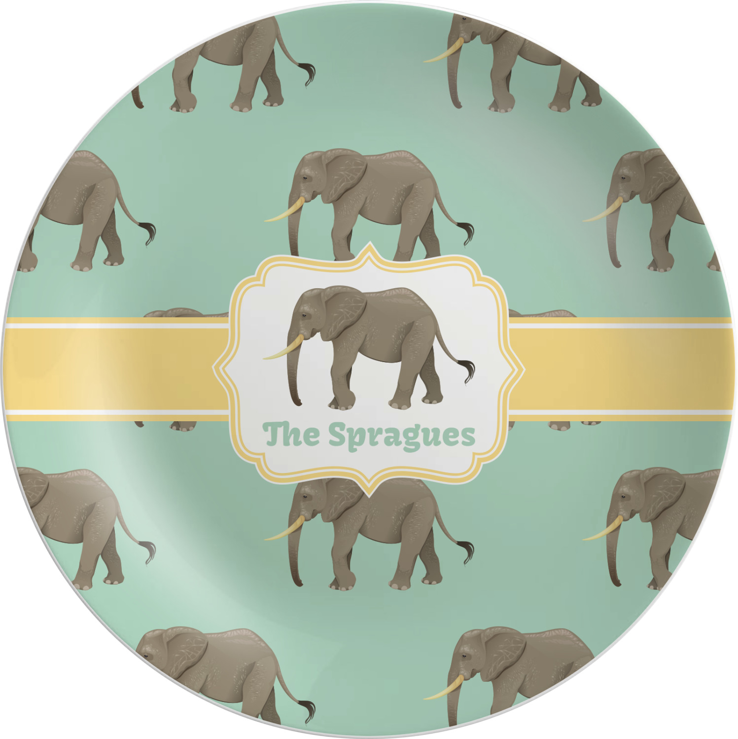 Elephant Melamine Plate (Personalized) - YouCustomizeIt