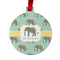 Elephant Metal Ball Ornament - Front