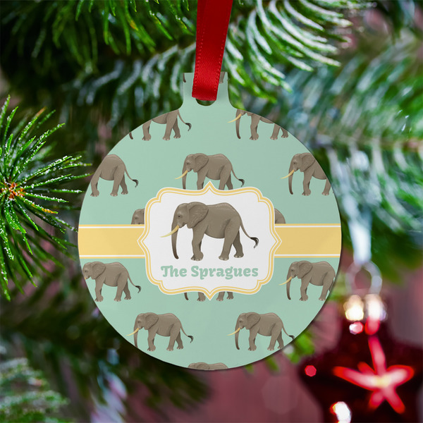Elephant Metal Ball Ornament - Lifestyle