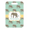 Elephant Metal Luggage Tag - Front Without Strap