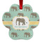 Elephant Metal Paw Ornament - Front
