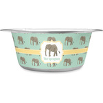 Elephant Stainless Steel Dog Bowl - Medium (Personalized)