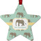 Elephant Metal Star Ornament - Front