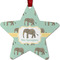 Elephant Metal Star Ornament - Double Sided w/ Name or Text