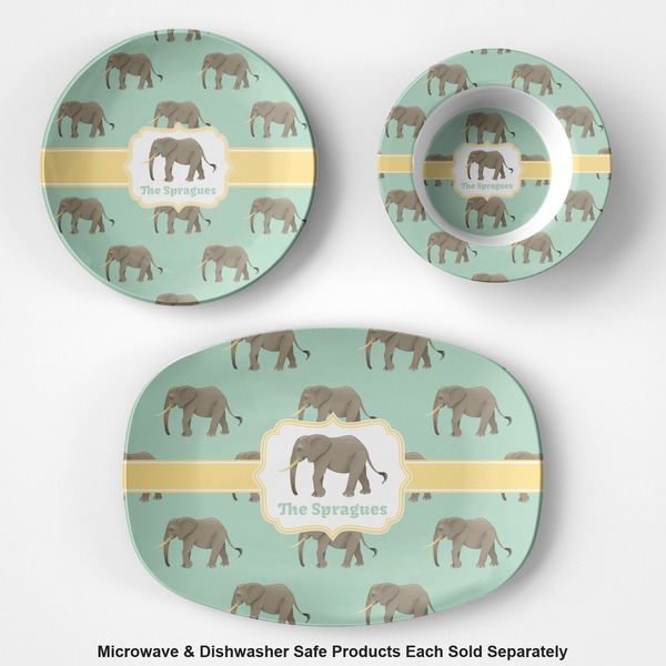 Elephant Microwave & Dishwasher Safe CP Plastic Dishware - Group