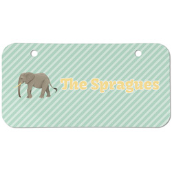 Elephant Mini/Bicycle License Plate (2 Holes) (Personalized)