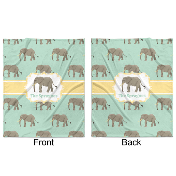 Elephant Minky Blanket - 50"x60" - Double Sided - Front & Back