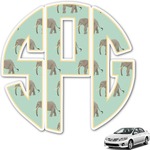 Elephant Monogram Car Decal (Personalized)