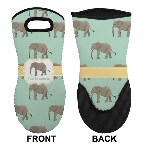 Elephant Neoprene Oven Mitt (Front & Back)