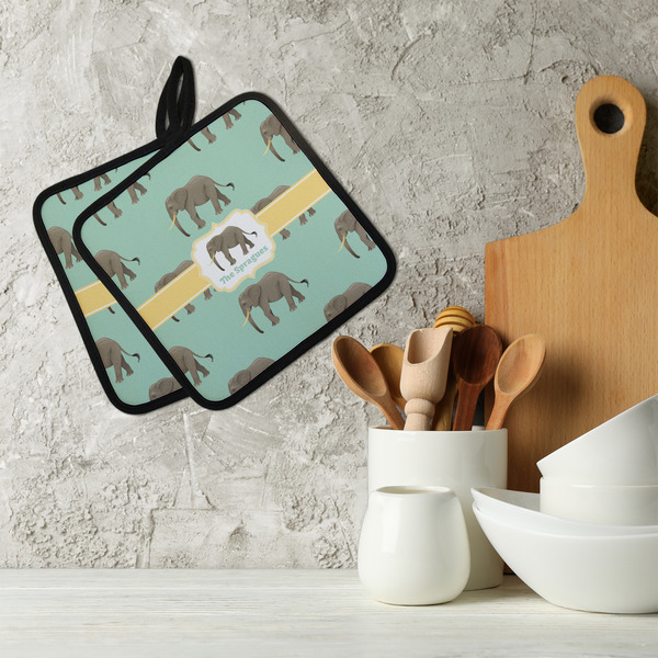 Elephant Neoprene Pot Holder - Set of 2  LIFESTYLE