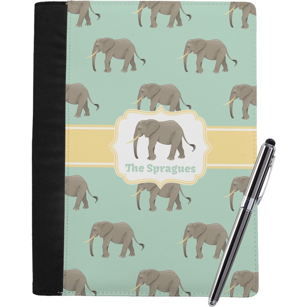 Custom Elephant Notebook Padfolio - Large w/ Name or Text
