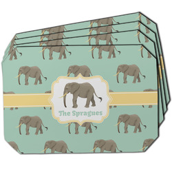 Elephant Dining Table Mat - Octagon w/ Name or Text