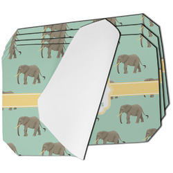 Elephant Dining Table Mat - Octagon - Set of 4 (Single-Sided) w/ Name or Text