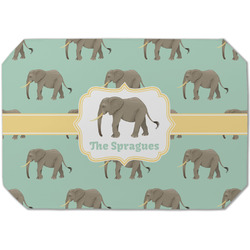 Elephant Dining Table Mat - Octagon (Single-Sided) w/ Name or Text