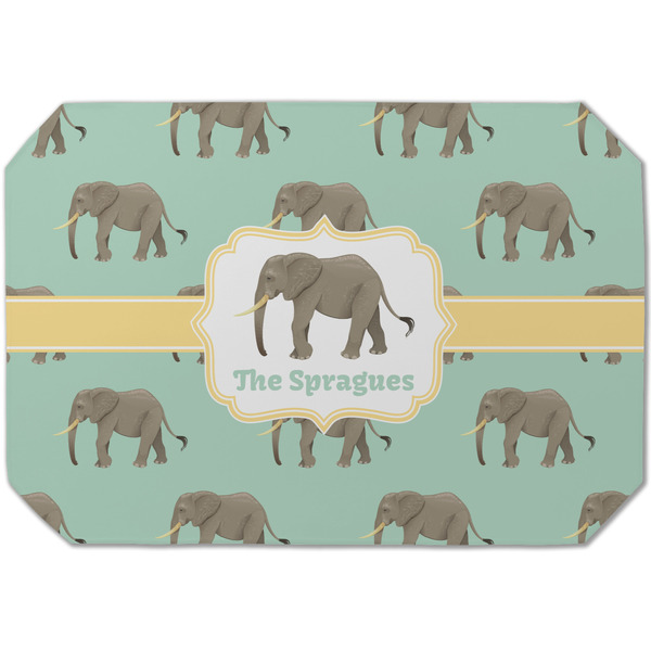 Custom Elephant Dining Table Mat - Octagon (Single-Sided) w/ Name or Text