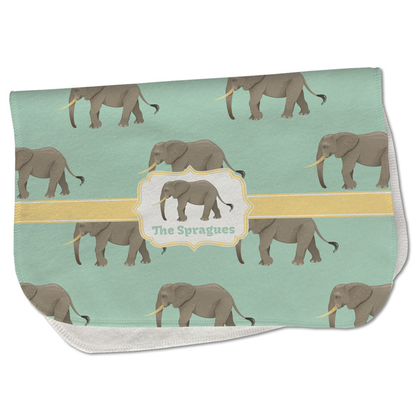 Custom Elephant Burp Cloth - Fleece w/ Name or Text