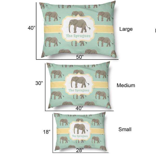 Elephant Outdoor Dog Beds - SIZE CHART