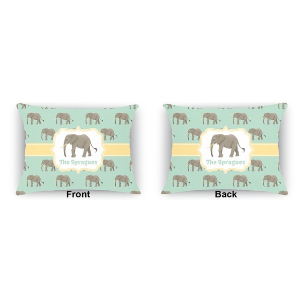 Elephant  Outdoor Rectangular Throw Pillow (Front and Back)