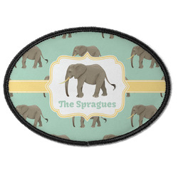 Elephant Iron On Oval Patch w/ Name or Text